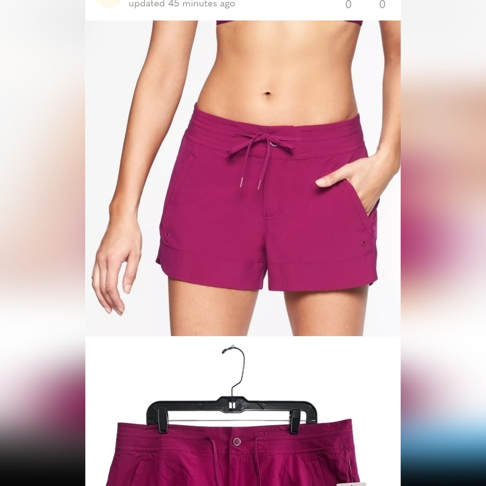 ATHLETA Hudson Boardshort Magenta Shorts 3" Inseam Women’s size 10